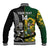 Custom South Africa And Aotearoa Rugby Baseball Jacket 2023 Springboks Kente Combine All Black Maori Fern LT14 - Polynesian Pride