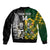 Custom South Africa And Aotearoa Rugby Bomber Jacket 2023 Springboks Kente Combine All Black Maori Fern LT14 - Polynesian Pride