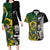 Custom South Africa And Aotearoa Rugby Couples Matching Long Sleeve Bodycon Dress and Hawaiian Shirt 2023 Springboks Kente Combine All Black Maori Fern LT14 Green - Polynesian Pride