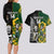 Custom South Africa And Aotearoa Rugby Couples Matching Long Sleeve Bodycon Dress and Hawaiian Shirt 2023 Springboks Kente Combine All Black Maori Fern LT14 - Polynesian Pride