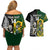 Custom South Africa And Aotearoa Rugby Couples Matching Off Shoulder Short Dress and Hawaiian Shirt 2023 Springboks Kente Combine All Black Maori Fern LT14 - Polynesian Pride