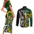 Custom South Africa And Aotearoa Rugby Couples Matching Short Sleeve Bodycon Dress and Long Sleeve Button Shirts 2023 Springboks Kente Combine All Black Maori Fern LT14 - Polynesian Pride