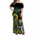 Custom South Africa And Aotearoa Rugby Off Shoulder Maxi Dress 2023 Springboks Kente Combine All Black Maori Fern LT14 Women Green - Polynesian Pride