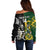 Custom South Africa And Aotearoa Rugby Off Shoulder Sweater 2023 Springboks Kente Combine All Black Maori Fern LT14 - Polynesian Pride