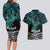 New Zealand Sulphur-crested Cockatoo Couples Matching Long Sleeve Bodycon Dress and Hawaiian Shirt Aotearoa Maori Mix Paua Shell