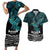 New Zealand Sulphur-crested Cockatoo Couples Matching Short Sleeve Bodycon Dress and Hawaiian Shirt Aotearoa Maori Mix Paua Shell