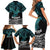 New Zealand Sulphur-crested Cockatoo Family Matching Short Sleeve Bodycon Dress and Hawaiian Shirt Aotearoa Maori Mix Paua Shell