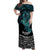 New Zealand Sulphur-crested Cockatoo Off Shoulder Maxi Dress Aotearoa Maori Mix Paua Shell