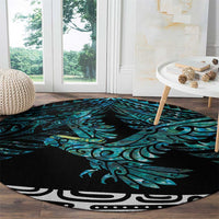 New Zealand Sulphur-crested Cockatoo Round Carpet Aotearoa Maori Mix Paua Shell LT14 - Polynesian Pride