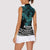 New Zealand Sulphur-crested Cockatoo Women Sleeveless Polo Shirt Aotearoa Maori Mix Paua Shell