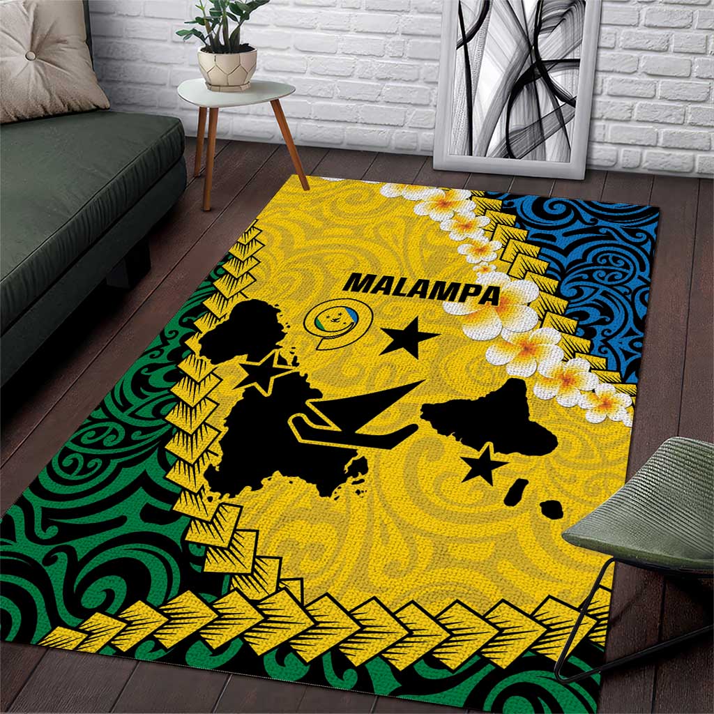 Malampa Province Area Rug Vanuatu Map - Plumeria Flag Color LT14 Yellow - Polynesian Pride