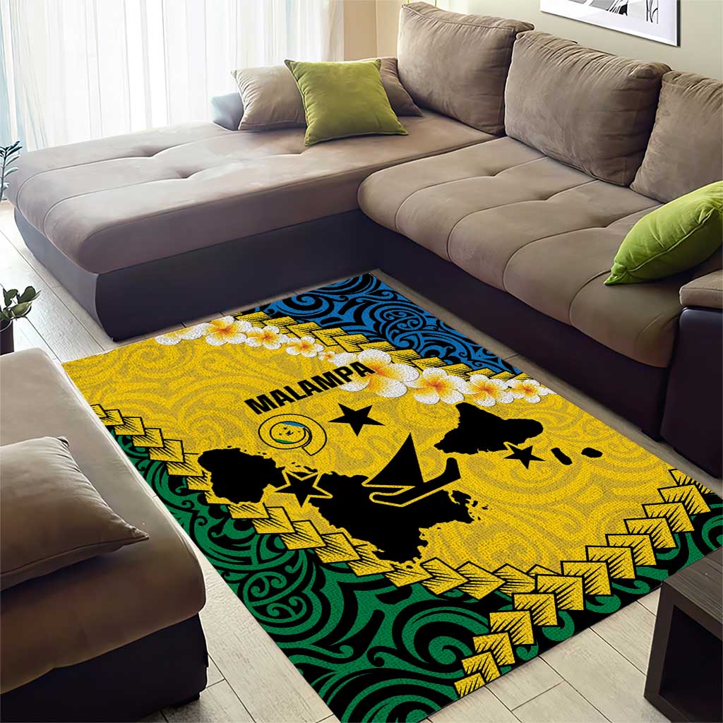 Malampa Province Area Rug Vanuatu Map - Plumeria Flag Color LT14 - Polynesian Pride