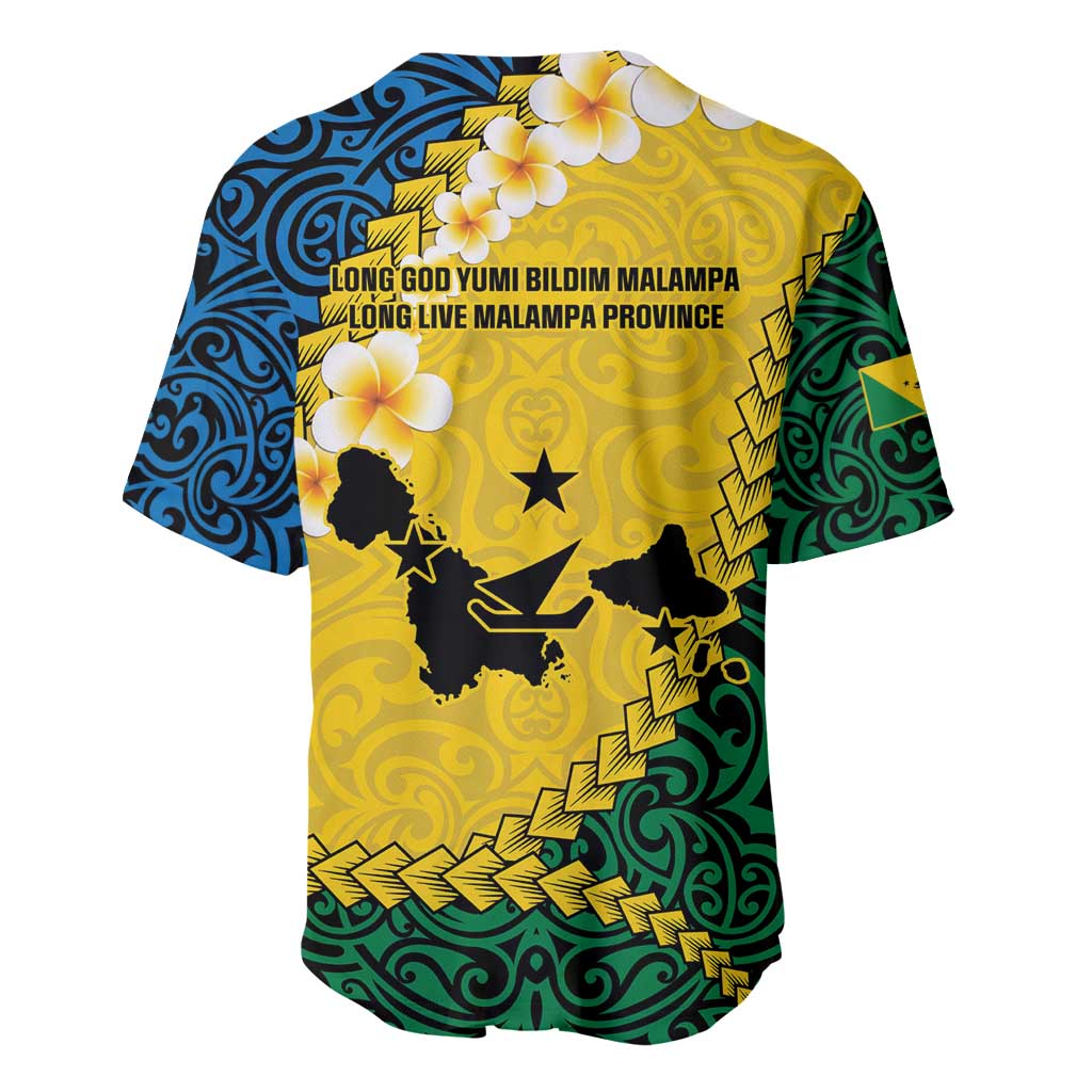 Malampa Province Baseball Jersey Vanuatu Map - Plumeria Flag Color LT14 - Polynesian Pride
