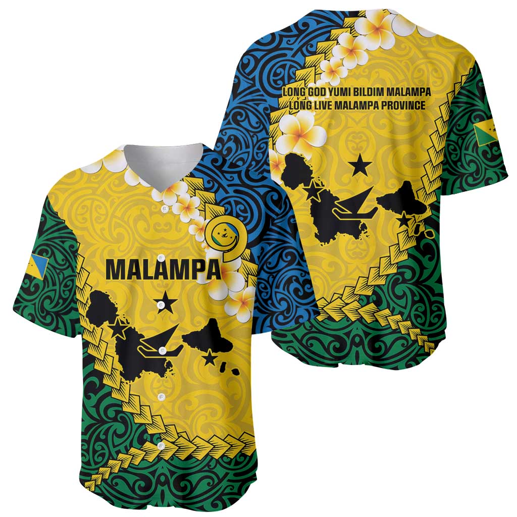 Malampa Province Baseball Jersey Vanuatu Map - Plumeria Flag Color LT14 - Polynesian Pride