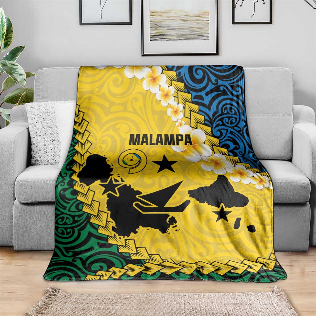 Malampa Province Blanket Vanuatu Map - Plumeria Flag Color LT14 - Polynesian Pride