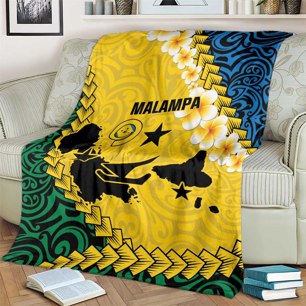 Malampa Province Blanket Vanuatu Map - Plumeria Flag Color LT14 - Polynesian Pride