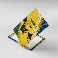 Malampa Province Canvas Wall Art Vanuatu Map - Plumeria Flag Color LT14 With Frame Yellow - Polynesian Pride