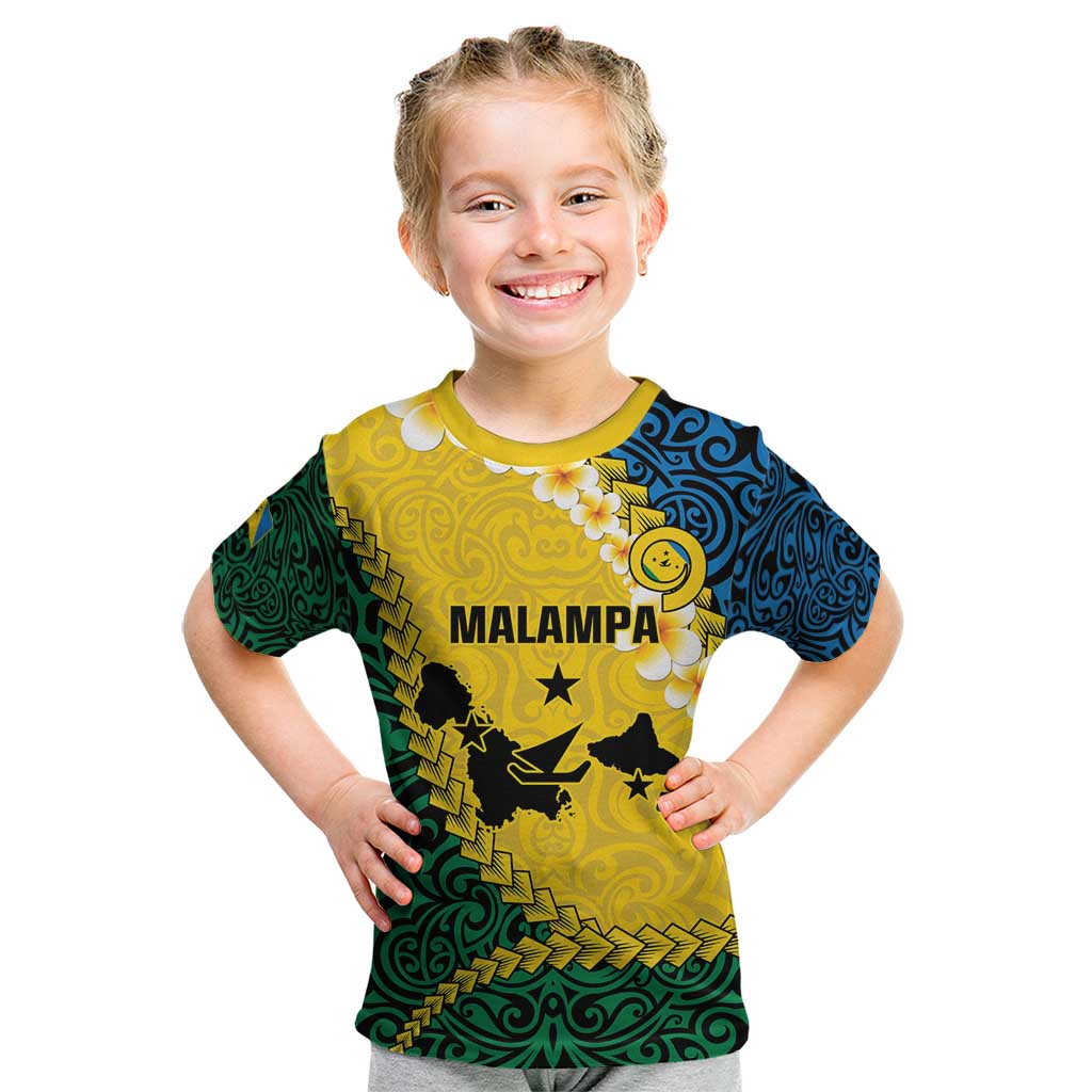 Malampa Province Kid T Shirt Vanuatu Map - Plumeria Flag Color LT14 Yellow - Polynesian Pride