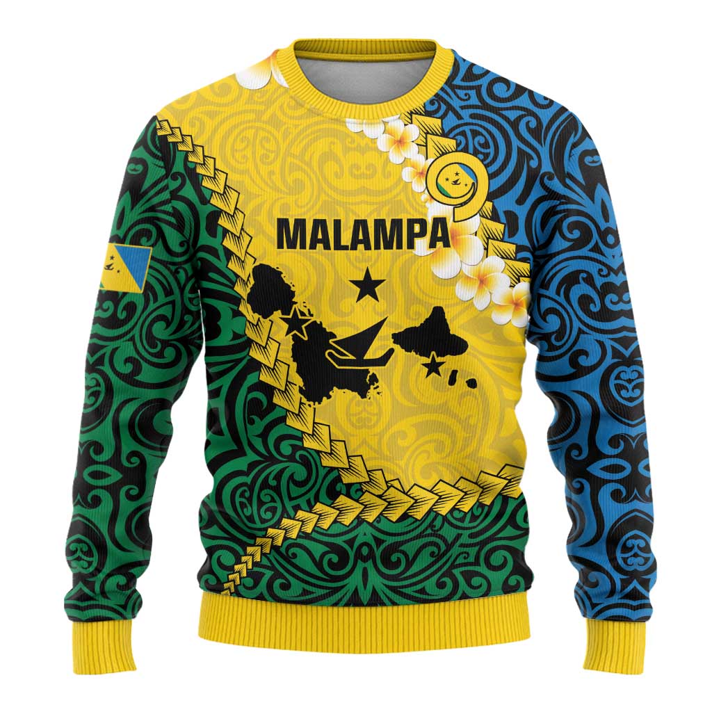 Malampa Province Ugly Christmas Sweater Vanuatu Map - Plumeria Flag Color LT14 - Polynesian Pride