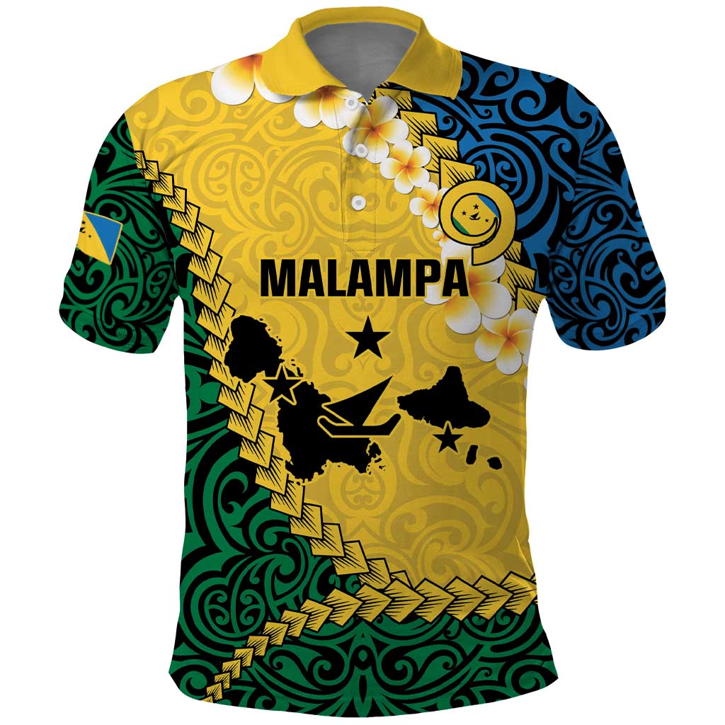 Malampa Province Polo Shirt Vanuatu Map - Plumeria Flag Color