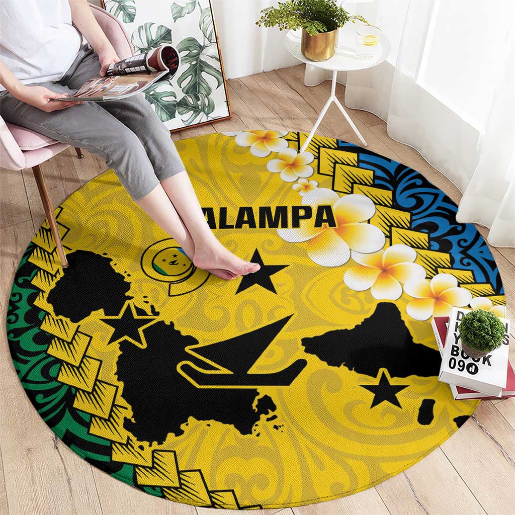 Malampa Province Round Carpet Vanuatu Map - Plumeria Flag Color LT14 - Polynesian Pride