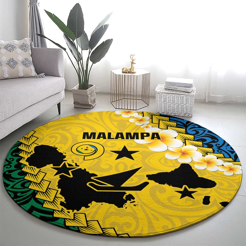 Malampa Province Round Carpet Vanuatu Map - Plumeria Flag Color LT14 - Polynesian Pride