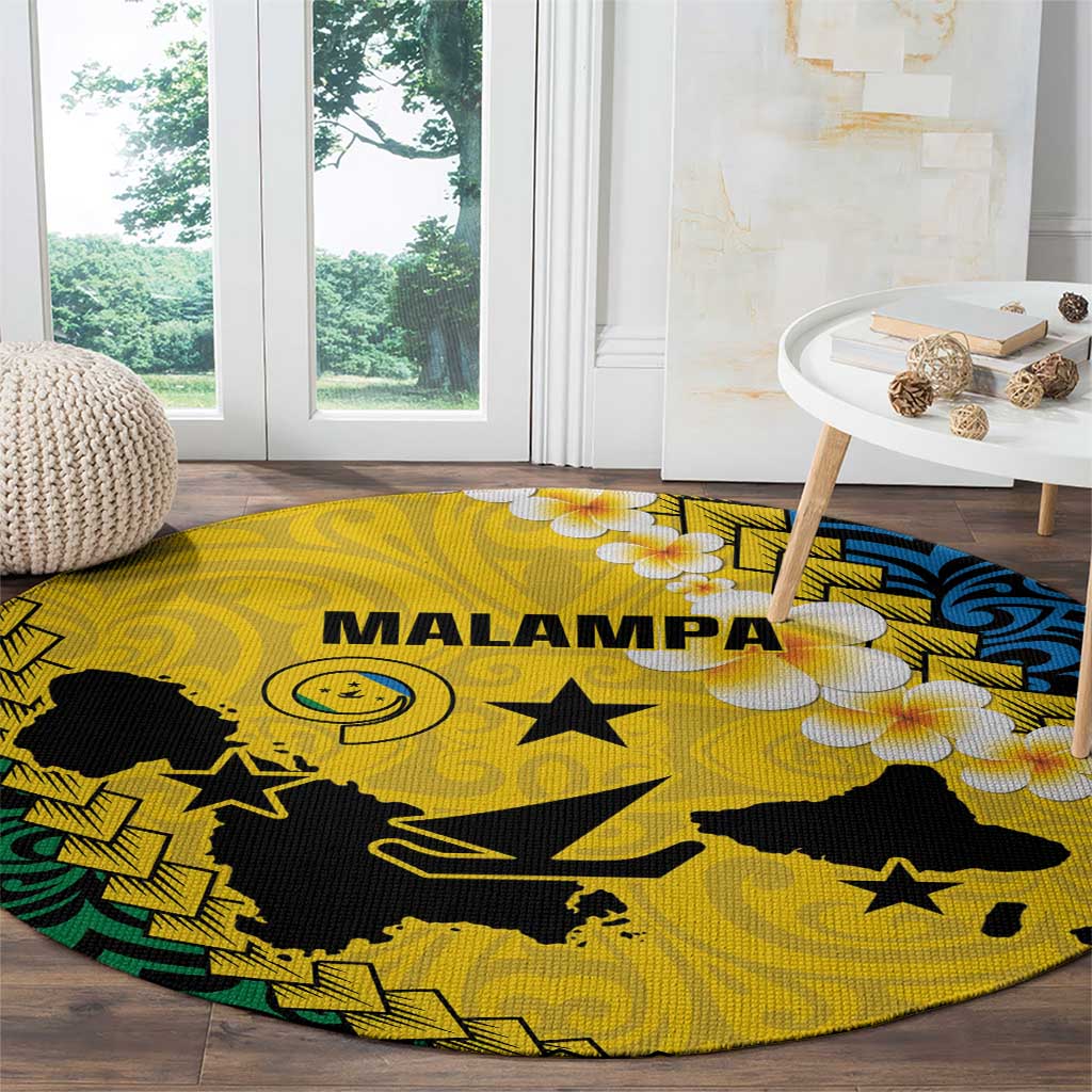 Malampa Province Round Carpet Vanuatu Map - Plumeria Flag Color LT14 - Polynesian Pride