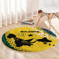 Malampa Province Round Carpet Vanuatu Map - Plumeria Flag Color LT14 - Polynesian Pride