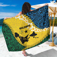 Malampa Province Sarong Vanuatu Map - Plumeria Flag Color LT14 One Size 44 x 66 inches Yellow - Polynesian Pride