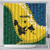 Malampa Province Shower Curtain Vanuatu Map - Plumeria Flag Color LT14 - Polynesian Pride