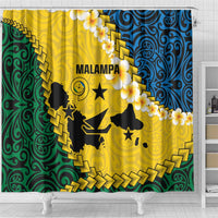 Malampa Province Shower Curtain Vanuatu Map - Plumeria Flag Color LT14 - Polynesian Pride