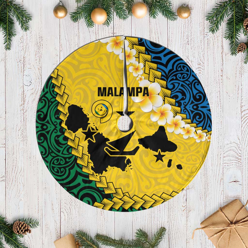 Malampa Province Tree Skirt Vanuatu Map - Plumeria Flag Color LT14 Casual Yellow - Polynesian Pride