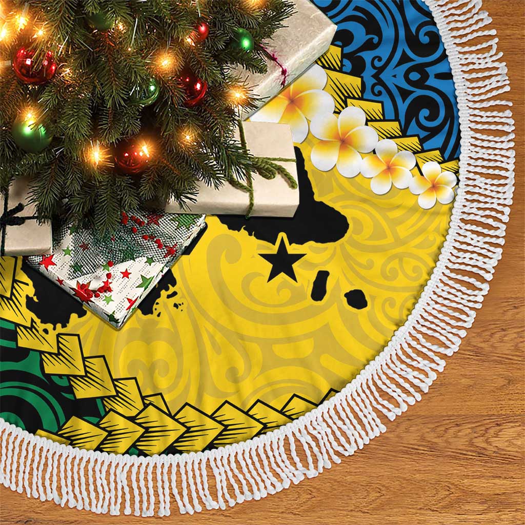 Malampa Province Tree Skirt Vanuatu Map - Plumeria Flag Color LT14 - Polynesian Pride