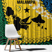 Malampa Province Window Curtain Vanuatu Map - Plumeria Flag Color LT14 - Polynesian Pride