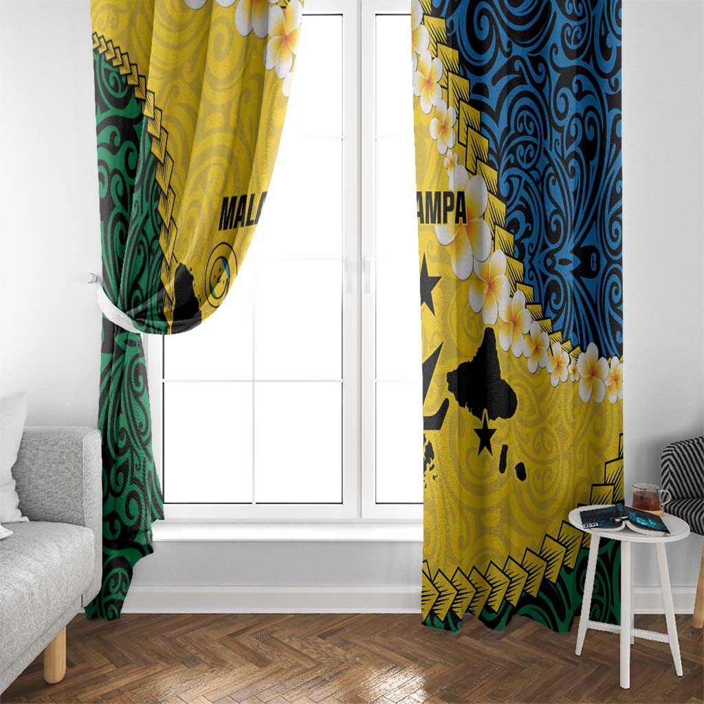 Malampa Province Window Curtain Vanuatu Map - Plumeria Flag Color LT14 - Polynesian Pride