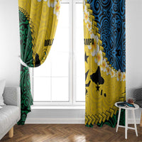 Malampa Province Window Curtain Vanuatu Map - Plumeria Flag Color LT14 - Polynesian Pride
