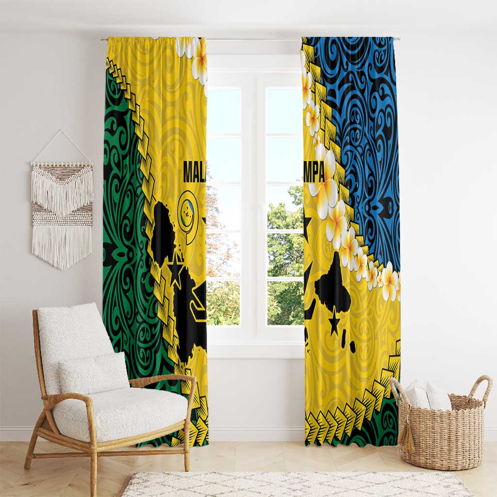 Malampa Province Window Curtain Vanuatu Map - Plumeria Flag Color LT14 - Polynesian Pride