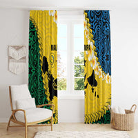 Malampa Province Window Curtain Vanuatu Map - Plumeria Flag Color LT14 - Polynesian Pride