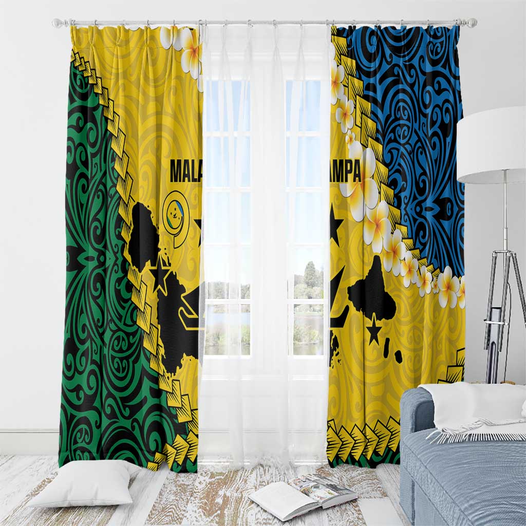 Malampa Province Window Curtain Vanuatu Map - Plumeria Flag Color LT14 - Polynesian Pride