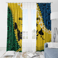 Malampa Province Window Curtain Vanuatu Map - Plumeria Flag Color LT14 - Polynesian Pride