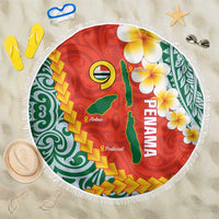 Penama Province Beach Blanket Vanuatu Map - Plumeria Flag Color LT14 One Size 150cm Red - Polynesian Pride
