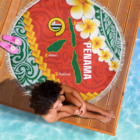 Penama Province Beach Blanket Vanuatu Map - Plumeria Flag Color LT14 - Polynesian Pride