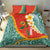 Penama Province Bedding Set Vanuatu Map - Plumeria Flag Color