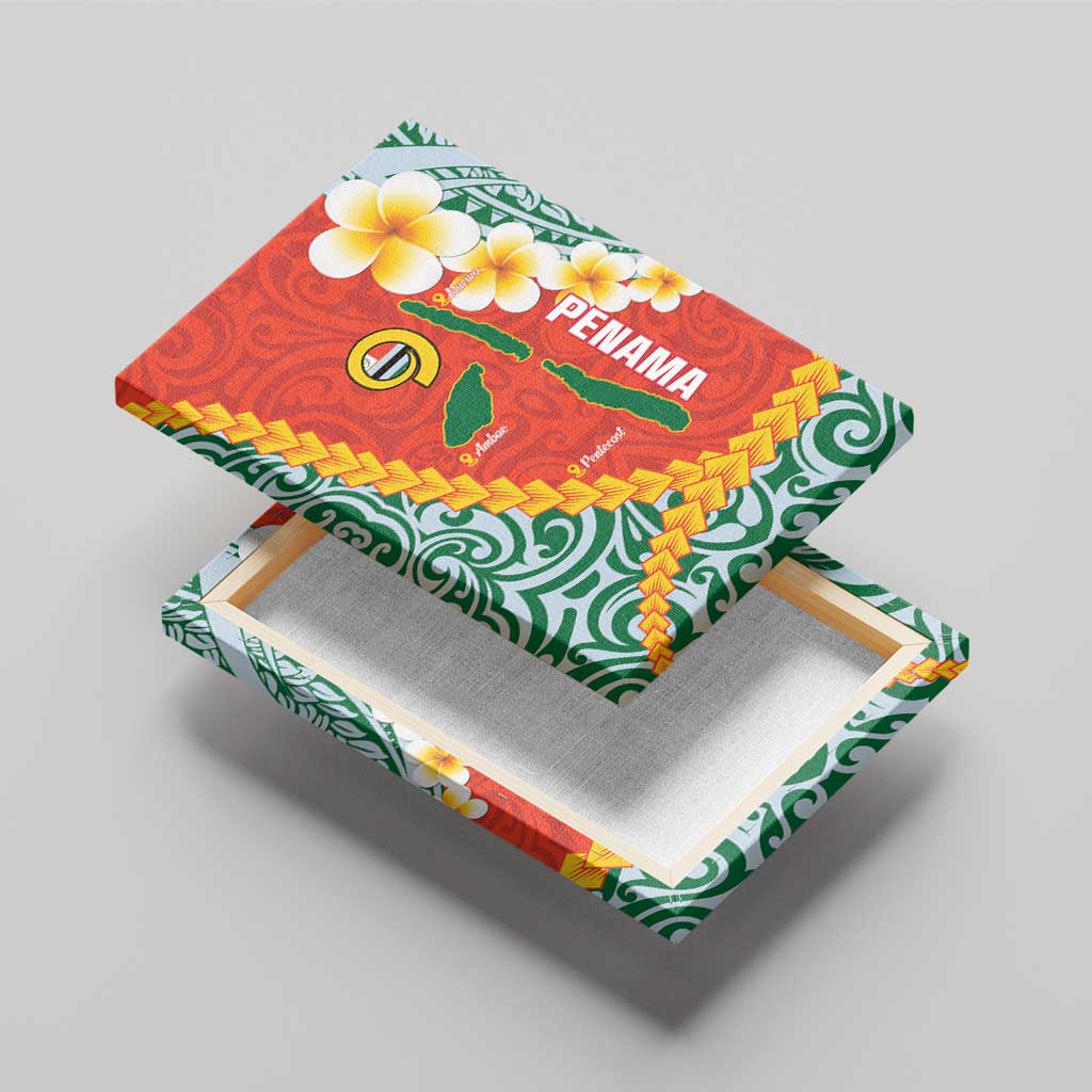 Penama Province Canvas Wall Art Vanuatu Map - Plumeria Flag Color LT14 - Polynesian Pride