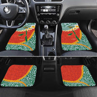 Penama Province Car Mats Vanuatu Map - Plumeria Flag Color LT14 Set 4pcs Red - Polynesian Pride