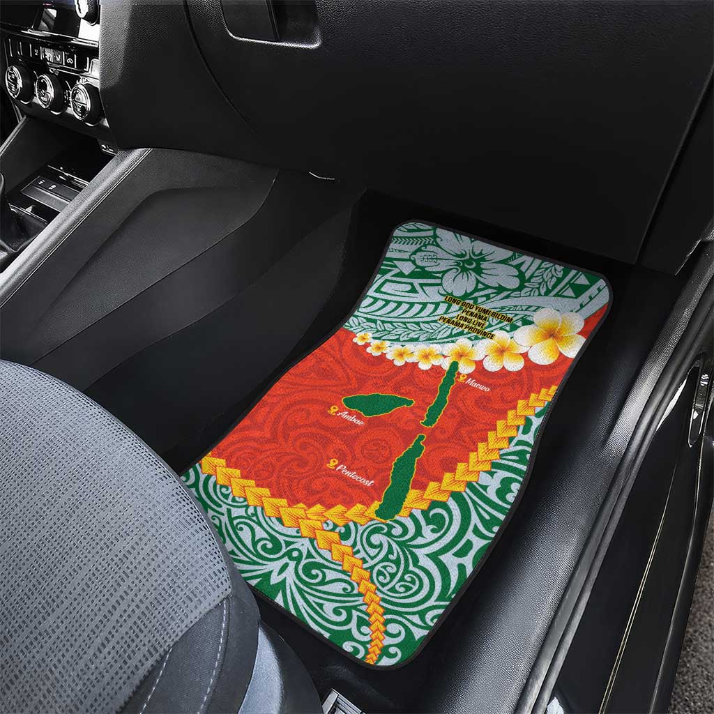 Penama Province Car Mats Vanuatu Map - Plumeria Flag Color LT14 - Polynesian Pride