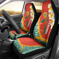 Penama Province Car Seat Cover Vanuatu Map - Plumeria Flag Color LT14 - Polynesian Pride