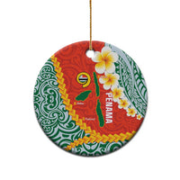 Penama Province Ceramic Ornament Vanuatu Map - Plumeria Flag Color LT14 - Polynesian Pride