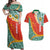 Penama Province Couples Matching Off Shoulder Maxi Dress and Hawaiian Shirt Vanuatu Map - Plumeria Flag Color