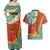 Penama Province Couples Matching Off Shoulder Maxi Dress and Hawaiian Shirt Vanuatu Map - Plumeria Flag Color